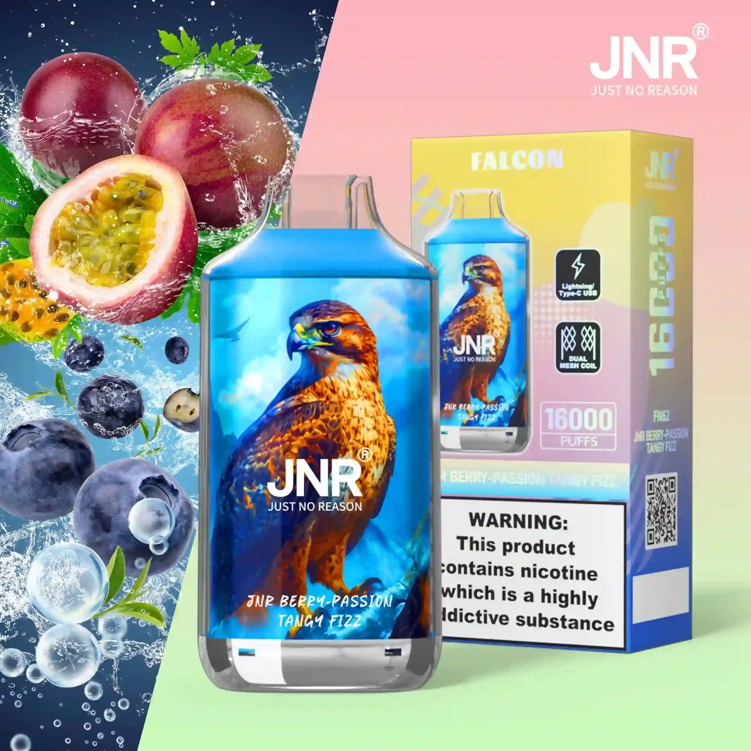 Puff JNR Falcon 16K Berry Passion Tangy Fizz