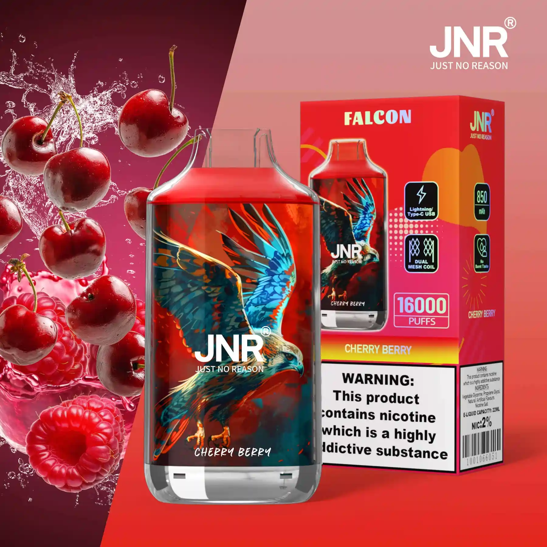 Puff JNR Falcon 16K Cherry Berry
