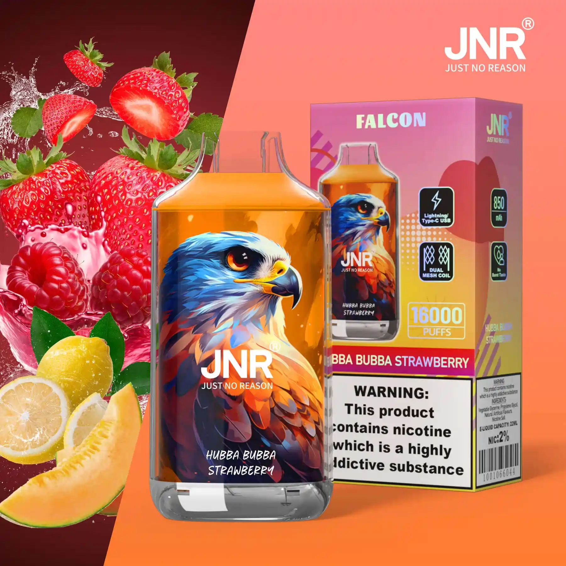 Puff JNR Falcon 16K Hubba Bubba Strawberry