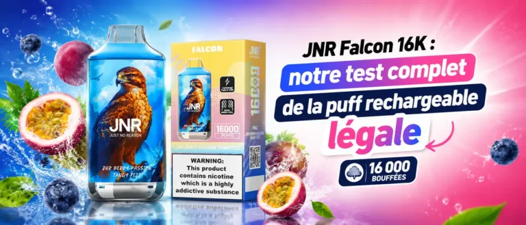 JNR Falcon 16K : notre test complet de la puff rechargeable légale
