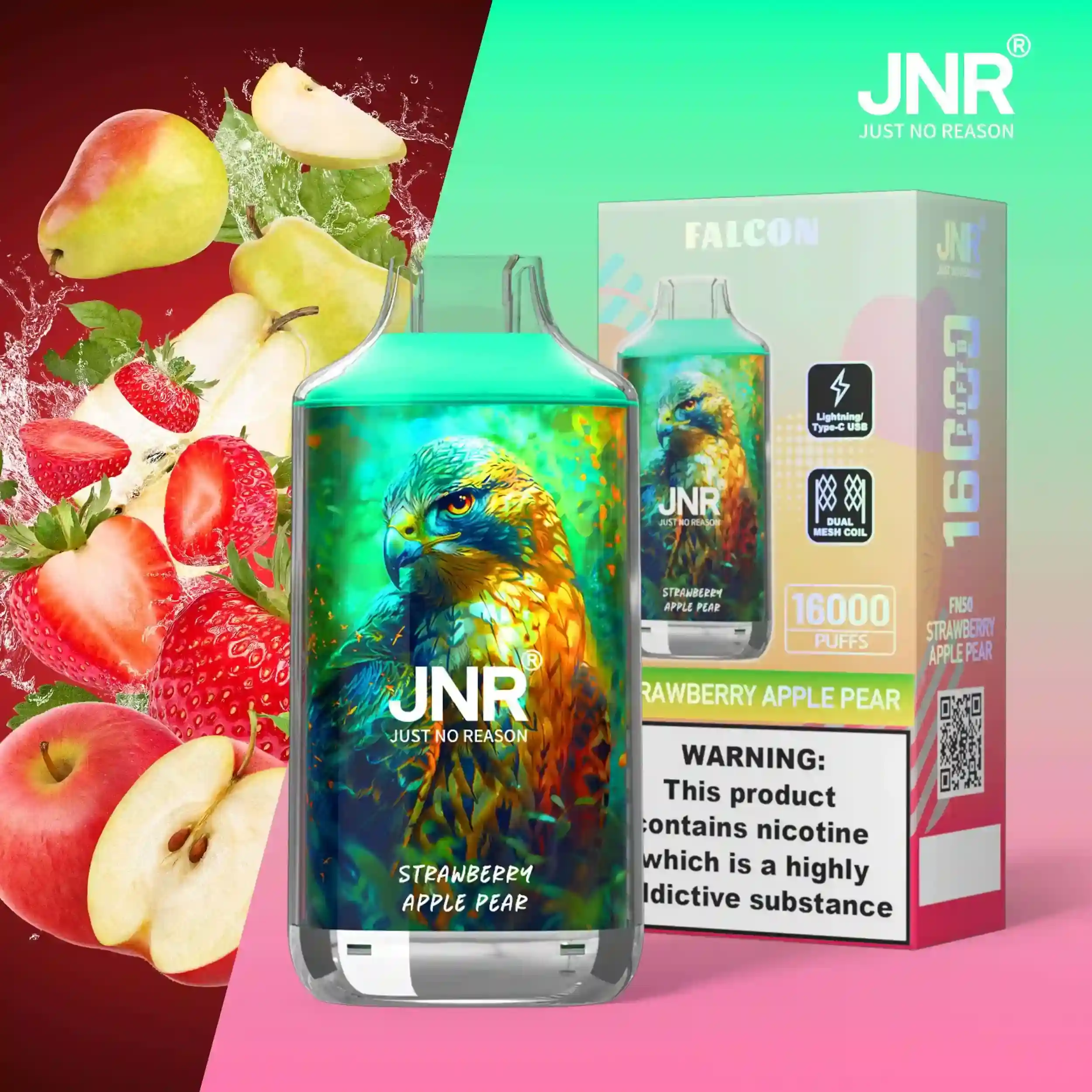 Puff JNR Falcon 16K Strawberry Apple Pear