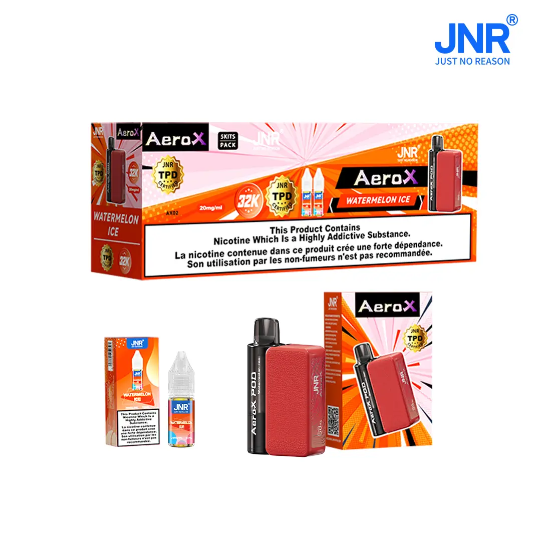 Emballage Puff AeroX 32000 JNR avec QR code de verification