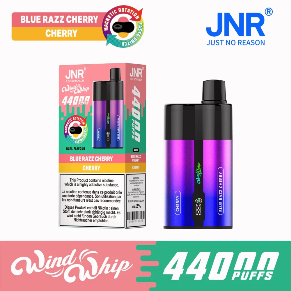JNR Wind Whip 44K Blue Razz Cherry & Cherry