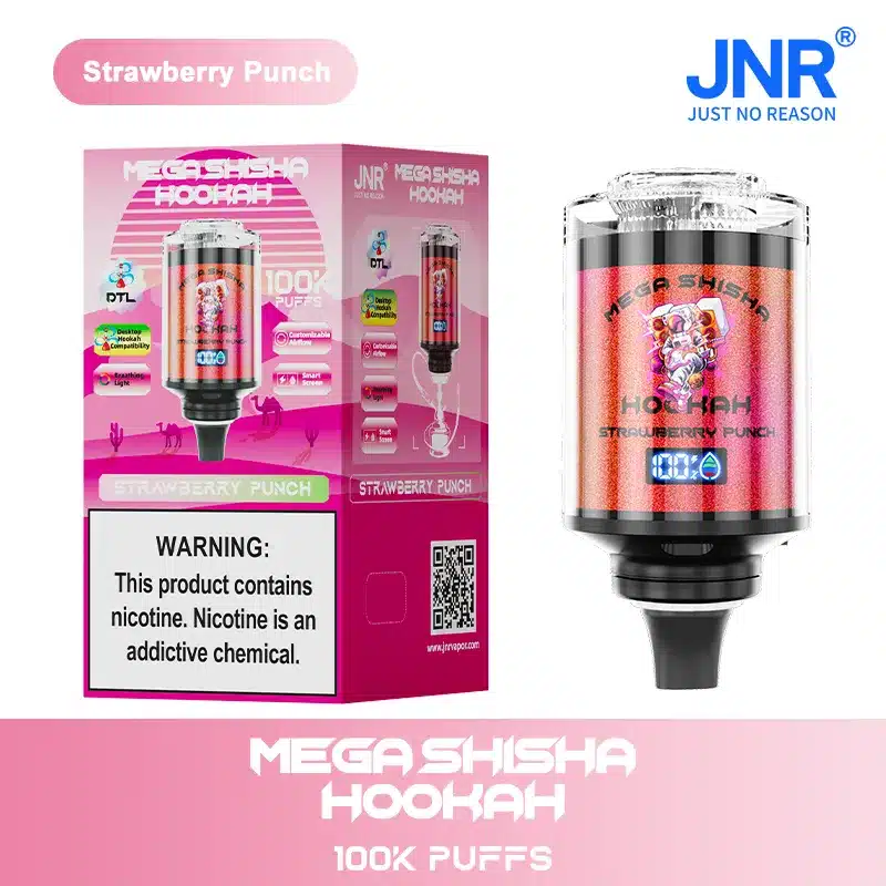 Puff JNR Mega Shisha Hookah 100K Strawberry Punch