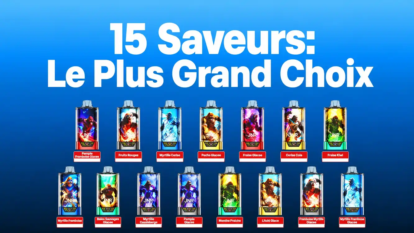 15 saveurs : le plus large choix aromatique de la gamme JNR